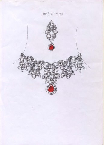 Jewelry design fantasy devil skull set with diamond gold necklace. Hand  drawing and painting on paper. 20788766 PNG