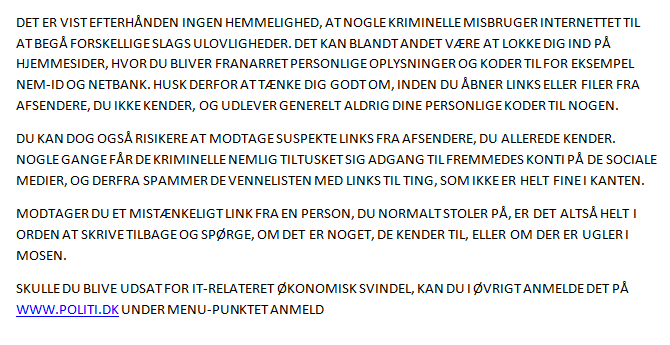 NSJPoliti's tweet image. HVIS I FALDER OVER ET LINK PÅ INTERNETTET, DER LOKKER MED GRATIS CITRONMÅNER, SÅ KLIK IKKE PÅ DET!

DET ER EN VIRUS, DER SÆTTER JERES TASTATUR PERMANENT PÅ CAPS LOCK #POLITIDK