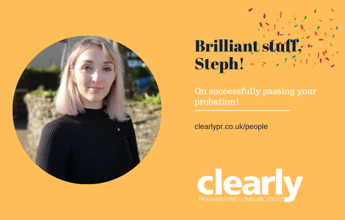 ClearlyPR's tweet photo. And the joy continues... huge congrats to our Steph on sailing through her probation and integrating so brilliantly with the team despite being onboarded virtually!
#PRBath #CreativeBath https://t.co/W99ud82C4b