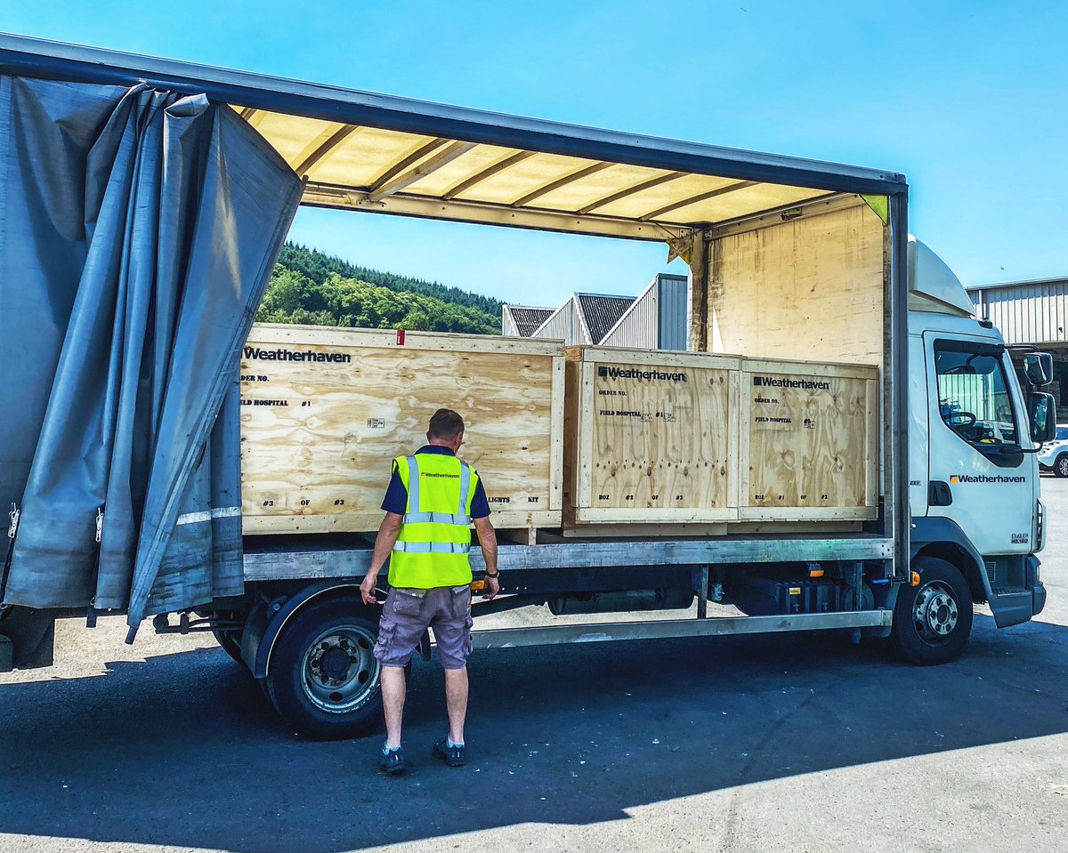 WeatherhavenUK's tweet photo. Another shipment of Field Hospital equipment undergoing final checks before leaving our facility in the UK to support the COVID-19 response in the Middle East. 

#COVID__19 #COVID19 #emergencyresponse @tradegovuk #fieldhosptial @tradegovuk_SW https://t.co/784bSK69jS