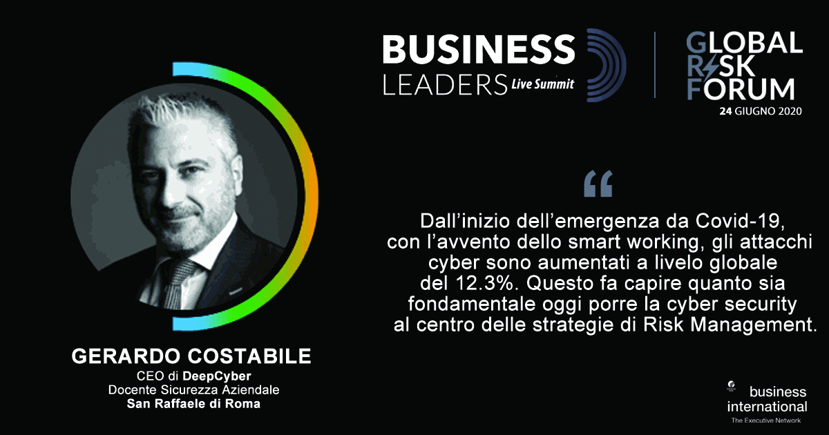 "Lo #SmartWorking ha aumentato il #CyberCrime". Al #GRF 2020, Gerardo Costabile ( @DeepCyber/ Università Telematica San Raffaele di Roma), sottolinea come la #CyberSecurity non vada sottovalutata in uno scenario orientato alla #DigitalTransformation. lnkd.in/d_YDvUZ