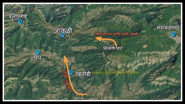 Wai was Khan's jagir and Shivaji was sure tht he would stay there till the monsoon receded.Shivaji backed off into the fort of Jawali and decided to pull the Khan onto his own territory for the deciding battle. Jawali was difficult terrain and had dense jungles around it.