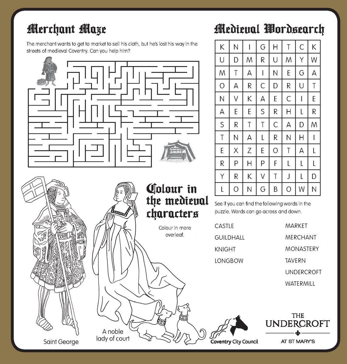 the_undercroft's tweet photo. Keep your little ones entertained at home with our fun puzzles and activities, with a history twist #ThisIsCoventry #getcreative https://t.co/GrV9GIC9Ly