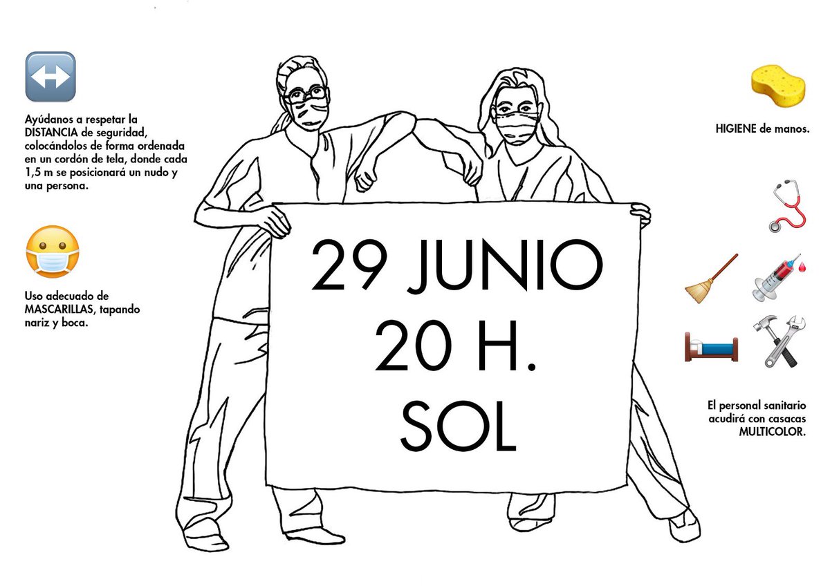 SanitariosHug's tweet photo. El 29 de junio estaremos en Sol #SolSanitario #sanitariosnecesarios https://t.co/7gLR6kF0je