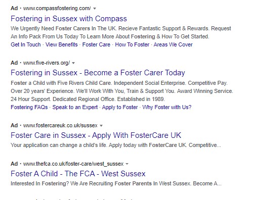 This is what I found at the top of my Google search for foster care: all independent agencies, and all but one for-profit. The internet is not everything, but it matters. 8/