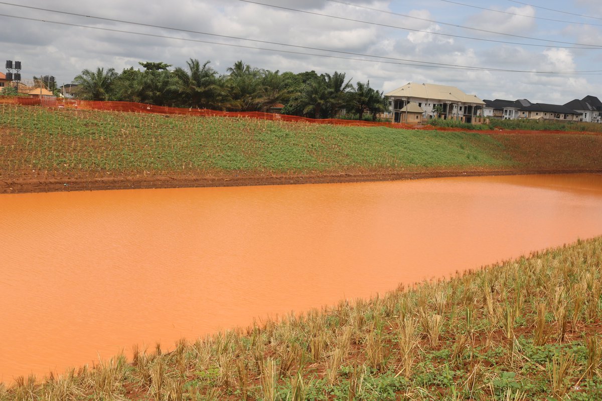 ENewmap's tweet photo. Present state of Pond 5, Ugbor/Abuja Quarters Axis; part of the on-going Flood Alleviation and Protection Construction Works on Upper Adesuwa Road, Gapiona Street and several adjoining streets in GRA, Benin City by Edo NEWMAP. https://t.co/5nB44DhSHh