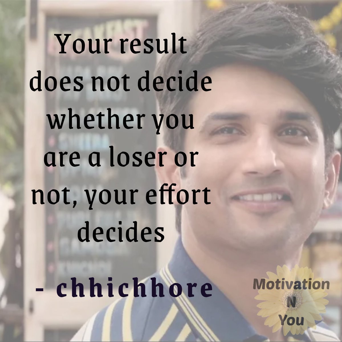 MotivationNYou's tweet photo. Motivational Quote from a movie of an Inspirational Human Being, who remain in our thoughts forever | Sushant Singh Rajput | Chhichore | Motivation N You

#SushantSinghRajput #RIPSSR #quoteoftheday #SushantNoMore #ArrestMurdererOfSushant https://t.co/PvFyfmgjer