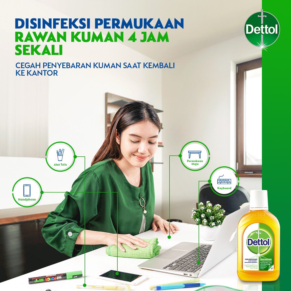 Memasuki masa transisi, aktivitas di perkantoran pun sudah dimulai kembali. Namun, ada protokol perlindungan yang harus diterapkan, salah satunya adalah dengan rutin melakukan disinfeksi pada objek yang sering disentuh untuk mencegah penyebaran kuman di kantor.