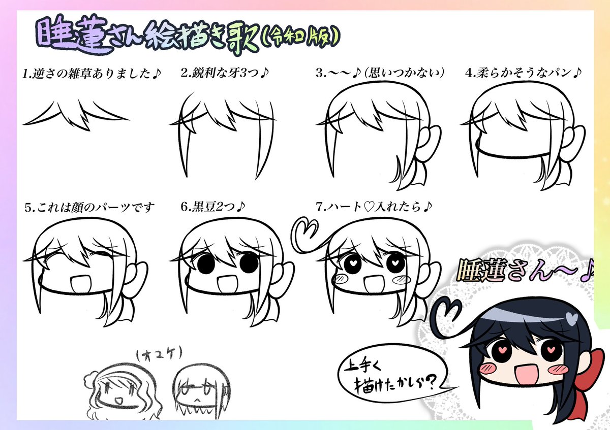 復刻版
帰ってきた絵描き歌
#睡蓮さん絵描き歌
#椿ちゃん絵描き歌
#紫陽花ちゃん絵描き歌 https://t.co/s7Pz5CoXGg