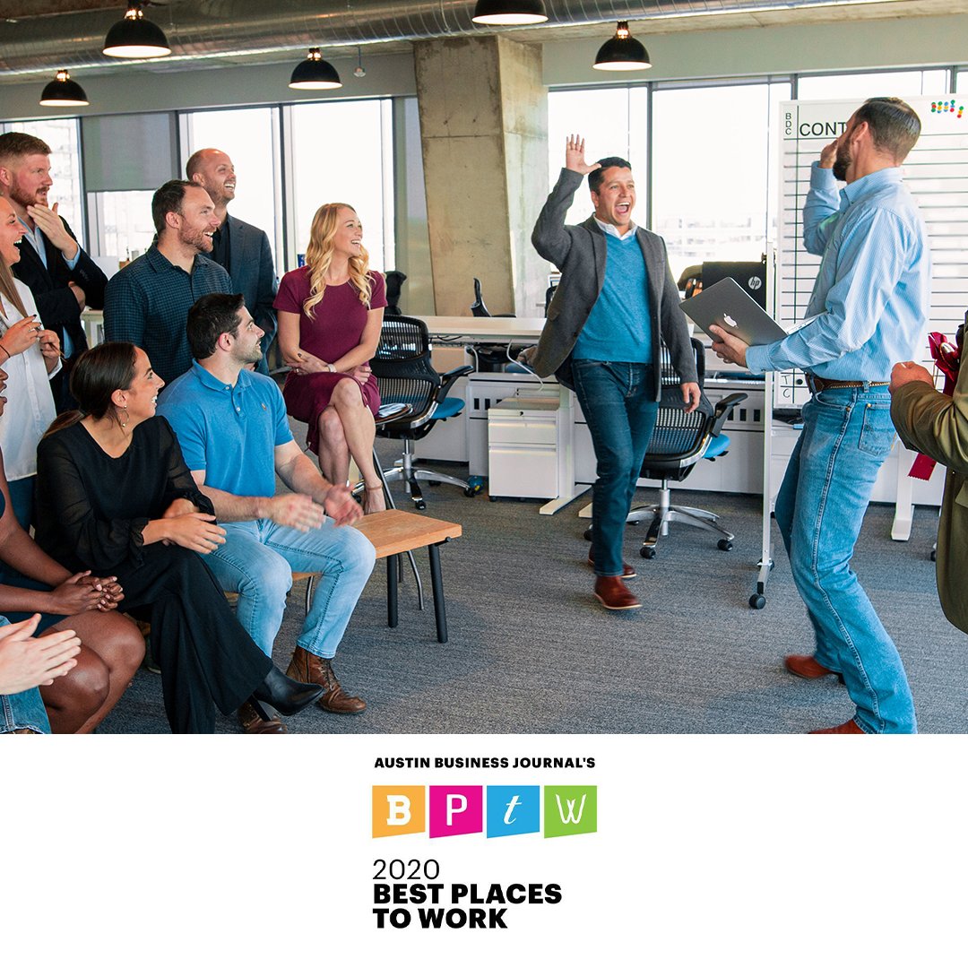 🎉 We did it again! 🎉

It's our 4th time winning a spot in the Austin Business Journal's 🏆 Best Places to Work 🏆 in the micro category!! #ABJBPTW

We wish we could be celebrating together, but for now, we'll #staysafe and connected online. Cheers! 🥂

#Atx #BestPlacesToWork