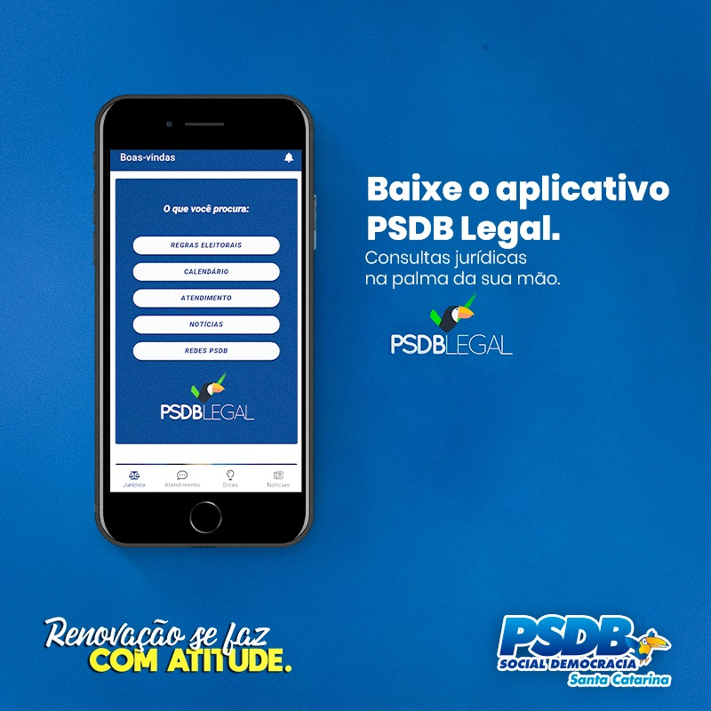 psdbsc45_'s tweet photo. O PSDB Legal virou aplicativo para celular e está disponível na Apple Store e na Google Play. A ferramenta foi pensada para responder dúvidas eleitorais, em consultas diretas ao departamento jurídico do partido. 
#PSDB #Renovação #Atitude #SantaCatarina #PSDBLegal #Aplicativo https://t.co/aYZq40zc6X