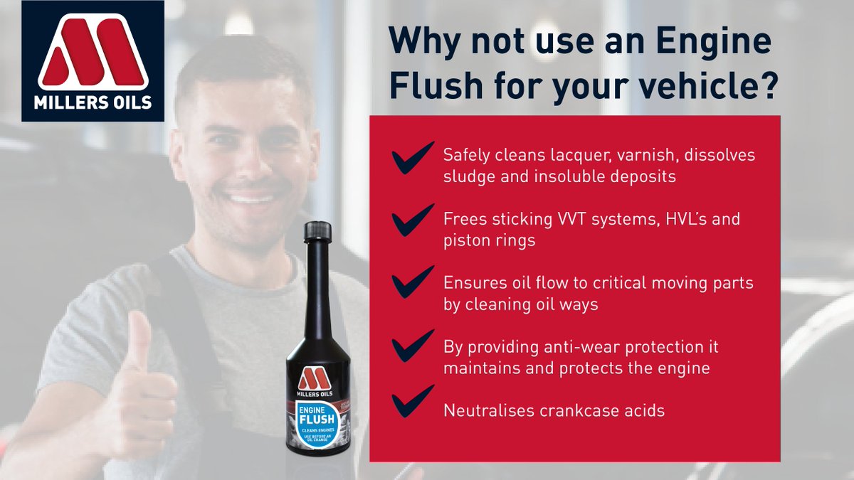 MillersOilsLtd's tweet photo. There are many benefits to using an Engine Flush when performing an oil change.​

Find out below why Millers Oils Engine Flush is the product to trust in your vehicle.​

https://t.co/LBNDNAxT43​

#engineoil #engineflush #millersoils #tagitshareit https://t.co/XNYTLddipz