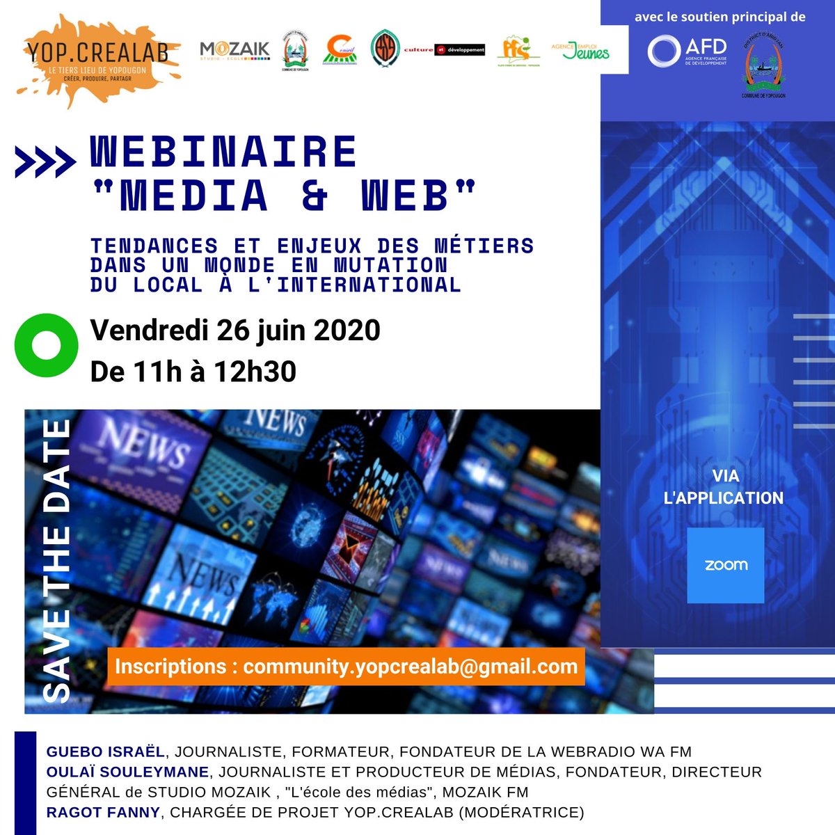 Prochain webinaire ce vendredi de 11h00 à 12h30 sur la thématique Media et Web : inscriptions ici --> bit.ly/2YqLfMa