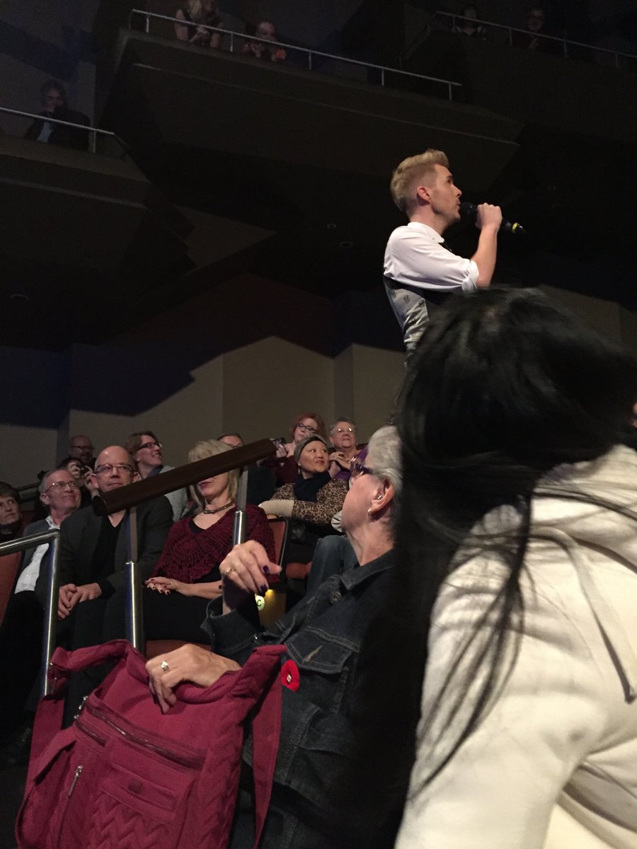 YORKIE007's tweet photo. Today’s happy memory photo when the @Collabro boys walked right out into the audience in Canada to sing - the reaction from the crowd was brilliant - one day we will do this again #collabrofamily #happythoughts https://t.co/gID9dqzNCx