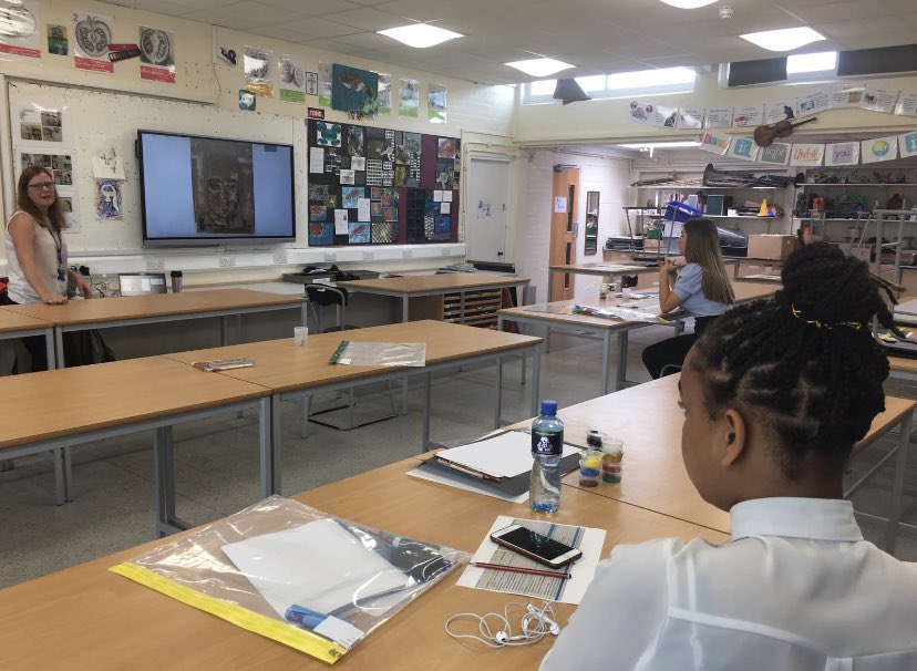 HAOCsixthform's tweet photo. Our year 12 students are getting used to the social distancing measures in place and engaging in learning in the physical school #learning https://t.co/ryEm97nlXS