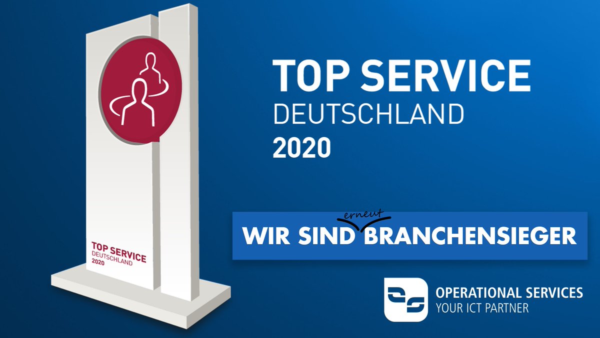 OS_ICTPartner's tweet photo. Wir gewinnen den #TopService #Deutschland #Award dieses Jahr gleich zwei Mal: Platz 1 in #Informationstechnologie und Platz 3 über alle #Branchen. Das freut uns sehr - #Dankeschön!
#oneOS #teamwork #BackboneOfDigitization
https://t.co/YUgMG3N2AX https://t.co/RaoHCY9CGh