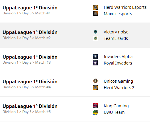 ¡Estos son los enfrentamientos de la 5º Jornada en 1º división!