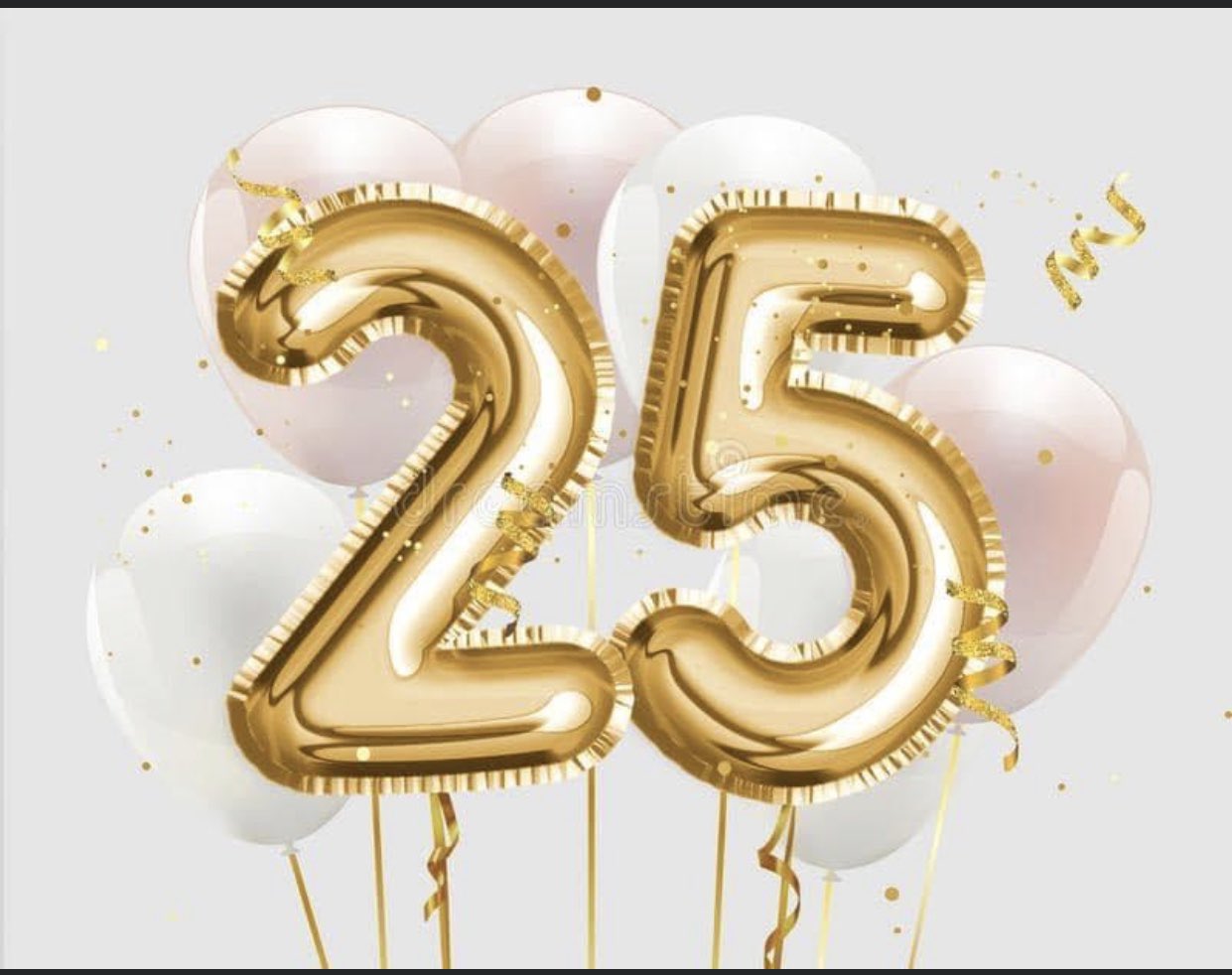 Цифра 25 Золотая