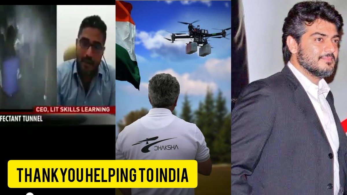 ThalaAjith_FC's tweet photo. Dr.Karthik Narayanan who is Founder of Project Sugaradhana Says: 

Special Thanks To #Thala AJITH Kumar who also Contributed to this " ENORMOUS CAUSE"

AJITH Mentored Team Daksha's Drones are used for Disinfectant For Corona in Public Places🔥#Valimai

#AJITHLedDroneToFightCorona https://t.co/GCa7Q9dUKv