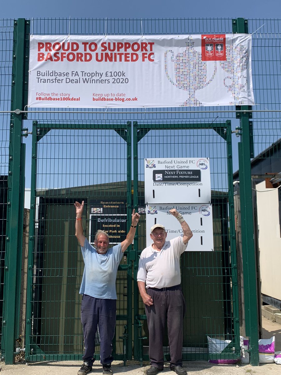 Basfordutdfc's tweet photo. What a great Photo & shows what it means to clubs like @Basfordutdfc as two of our volunteers Mick & John show delight as club wins ยฃ25k bursary @BuildbaseUK #Buildbase100kdeal to triple the size of our clubhouse@TonyIncenzo @BBCRNS @nottslive @nottslivesport @NorthernPremLge https://t.co/Y3qjmAWeLz