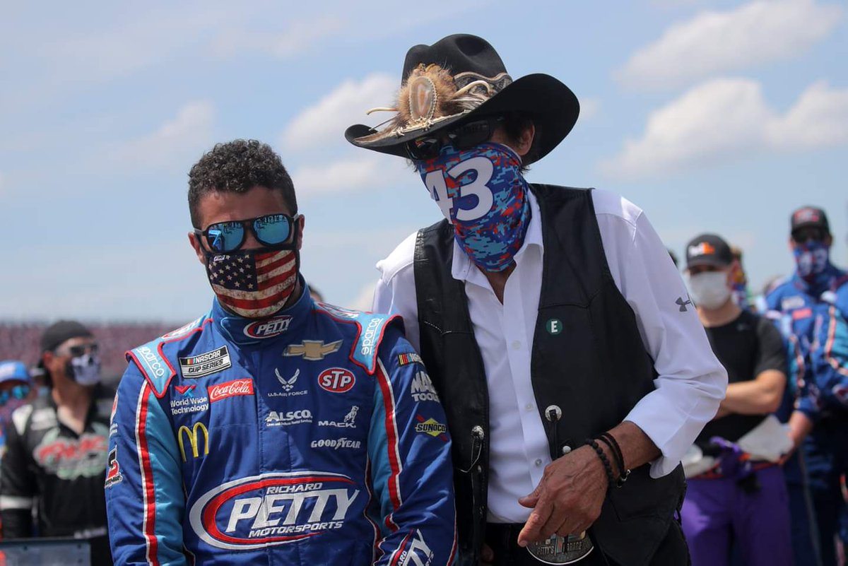 The actual King and greatest NASCAR driver in history, Richard Petty, happens to own Bubba's race team and has been proudly by his side as he pushes for change in the sport.