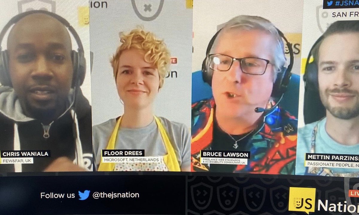 Fewand_Far's tweet photo. Our very own @ChrisWaniala hosted a Q&amp;A session for #jsnationlive last week - the biggest javascript conference in the cloud. 

Our team loves engaging with the community. 🖤 https://t.co/Wqjlfmmfxn