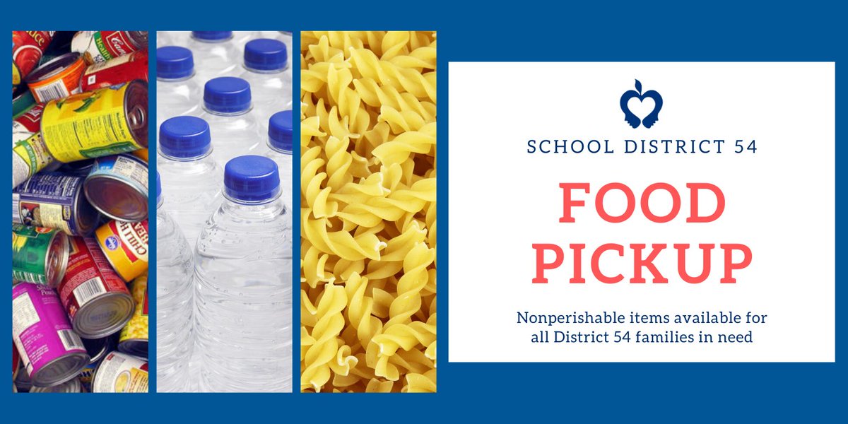 D54schools's tweet photo. Reminder about food distribution this week.

Today: 11am-noon at the D54 Office, 524 E. Schaumburg Rd., Schaumburg.
​​​​​​​
Thursday: 8-11am at Hoffman Estates High School, 1100 W. Higgins Rd., Hoffman Estates.

Friday: 4-5pm at Keller Jr High, 820 Bode Rd., Schaumburg. https://t.co/PQ9CcfUJ6X