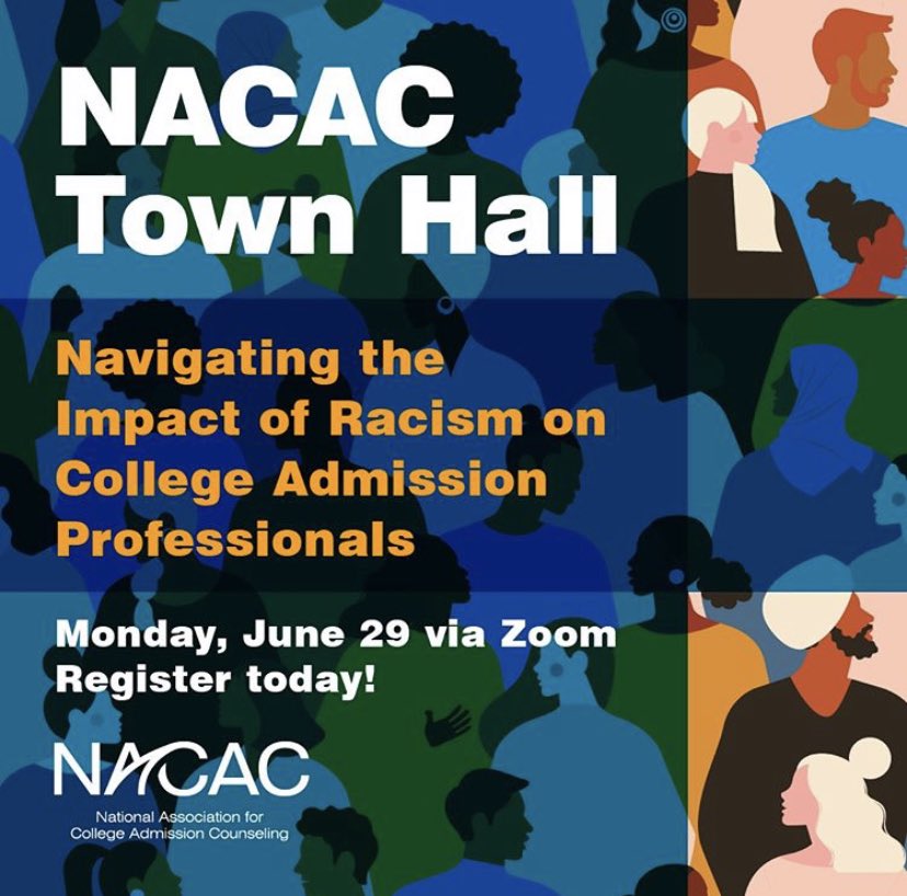 missouriacac's tweet photo. Join @NACAC on 6️⃣/2️⃣9️⃣ for a town hall discussion on the impact of racism on our profession — YOU DON’T WANT TO MISS THIS! Register now at the 🚨LINK IN BIO🚨 #MOACAC #NACAC #ProDev #BlackLivesMatter https://t.co/yylr9K39pG