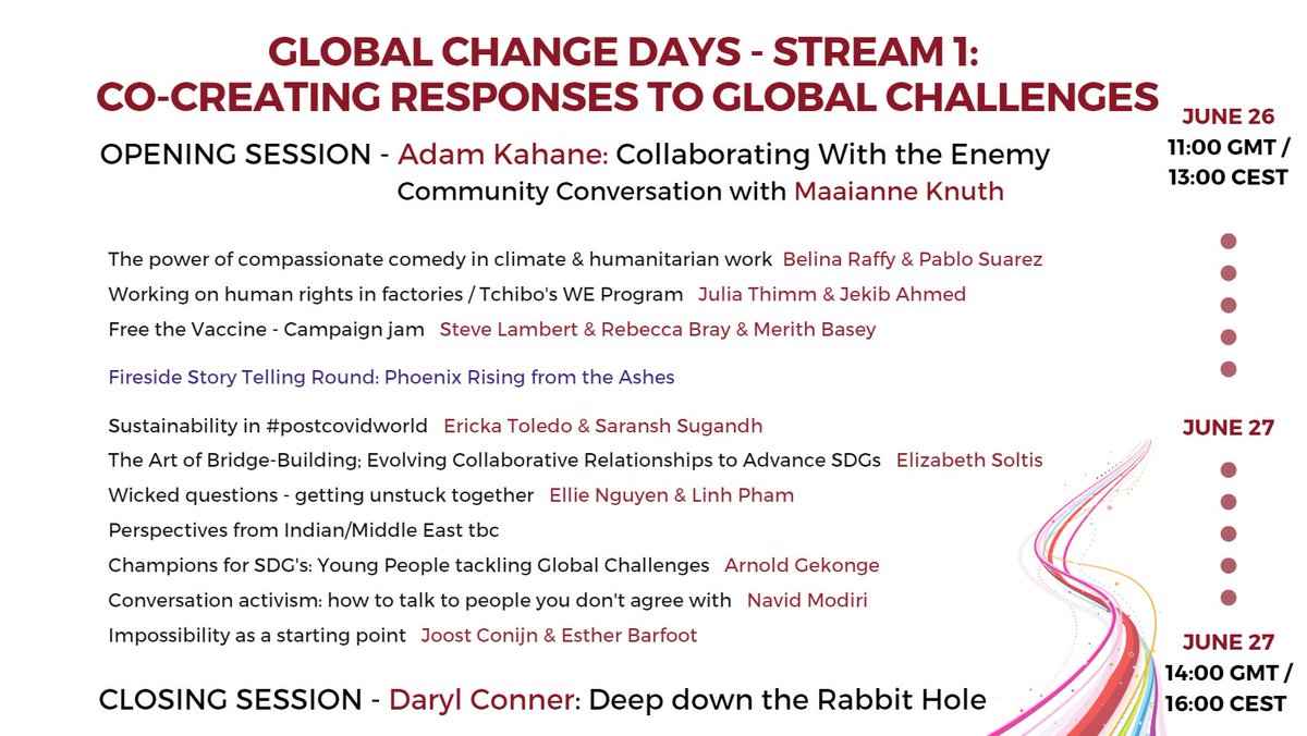 🔸Global Change Days 2020 start this Friday!🔸

🔸 a 24-hr event on June 26/27 spanning the globe
🔹 including over 40 workshops + interactive sessions
🔸 Get inspired. Get equipped. Get connected. 
🔹 globalchangedays.com #gcd2020 #changemaking