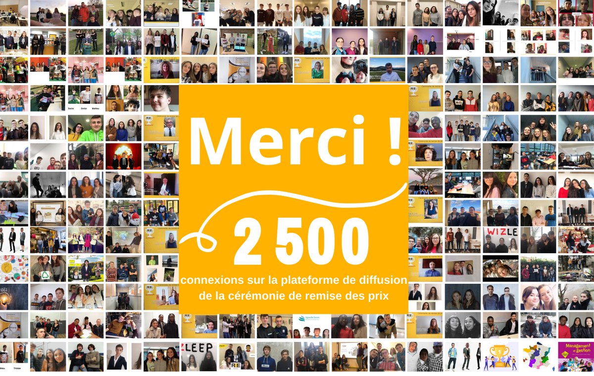 Rencontres2e's tweet photo. Grâce à votre mobilisation, nous avons eu plus de 2500 connexions lors de cérémonie de remise des prix du #concoursPE #R2E/@HachetteEduc
Nous remercions chaleureusement, les #lyceens, enseignants, les membres du jurys et tous nos #partenaire pour leur implication dans ce projet https://t.co/eXQmrKBIqT
