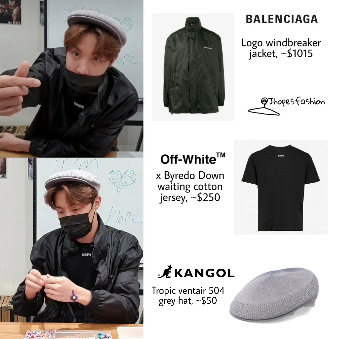 j-hope's closet (rest) on X: Hoseok's Kangol cap, Yeezy tee