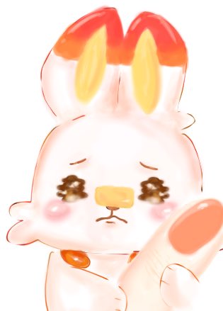 指に抱きつくミニヒバニー