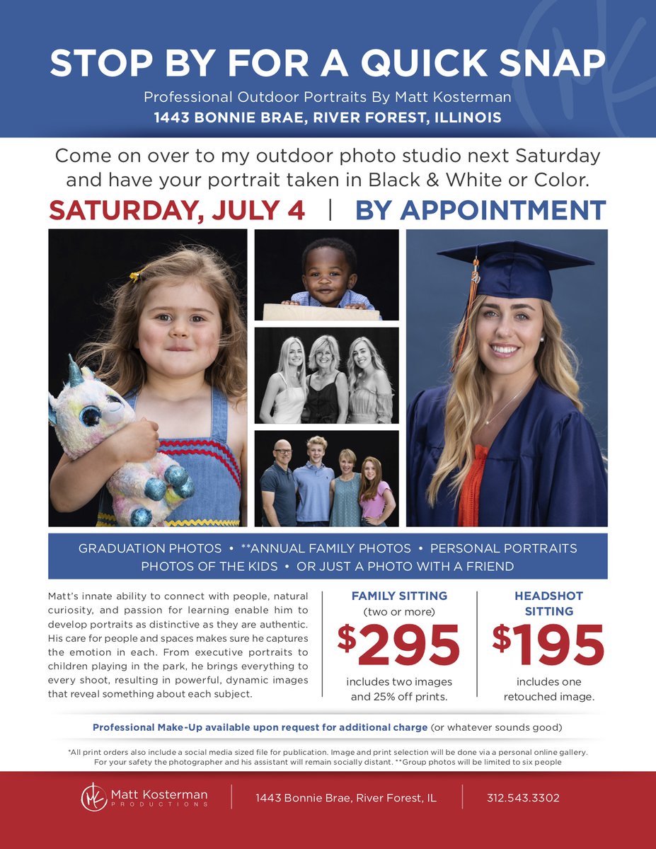 MattKosterman's tweet photo. Queuing up another round of portrait sessions in the Light Cube on July 4th! Details attached. Kids, families, headshots, come on down! The last one filled up fast so reserve early and help me do a sun dance for some good weather. https://t.co/5y4SKPG4ew