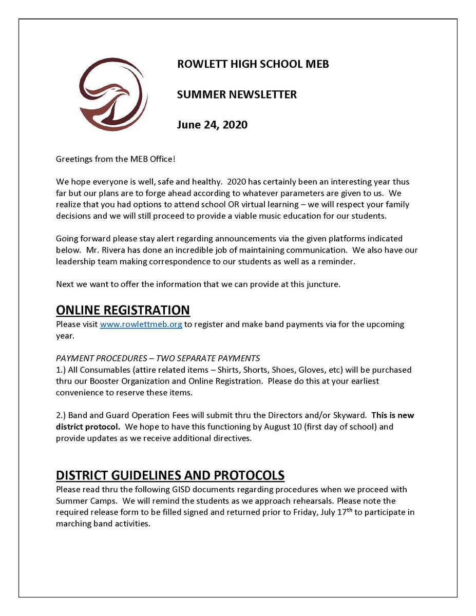 rhsmeb's tweet photo. Hey band! We have posted our MEB Summer Newsletter on our website https://t.co/eV1xkNOVge and Google Classroom. Please see that you and your parents read through it as it contains vital information. @RHS_Eagles @meb_team @coyle_band @SchradeBand #MEBfam https://t.co/olamG4Fbm3