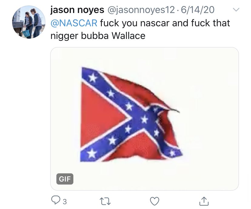 Meet Jason Noyes from Pampa, TX! Jason likes to call NASCAR driver  #BubbaWallace “n**ger” on a Twitter along with posting Confederate flags gifs.What does Jason Noyes do when not being a racist Twitter? Glad you asked.  https://twitter.com/jasonnoyes12/status/1272302450041593857