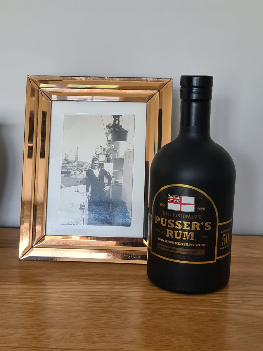 Picked up the 50th Anniversary edition of my dear old Dad's favourite tot from <a href="/RumaginSpirits/">Rumagin_Spirits</a> today.  <a href="/Pussers/">Pusser's Rum</a> was the only acceptable rum in his eyes. 2nd anniversary of him crossing the bar coming up soon,  will toast his memory in style.