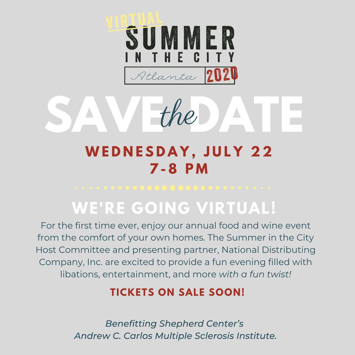 Summer in the City is going VIRTUAL. Join us for the annual food and wine event from the comfort of your own homes! Visit one.bidpal.net/sitc2020 for info on sponsorship opportunities &amp; contact Erin Schuster at erin.schuster@shepherd.org if you have any questions.