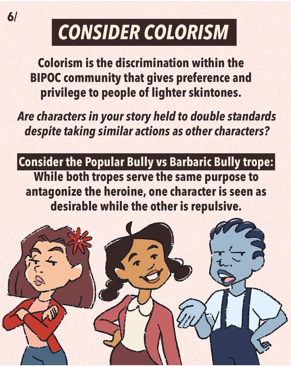 This is a really good mini look into ideas to consider when creating BIPOC Characters by  @charisjbon Instagram 2/2