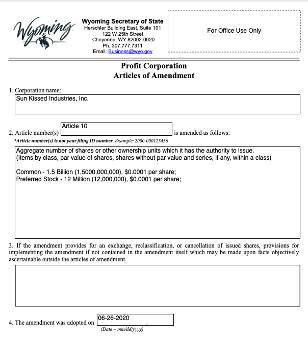 This is what we filed. Clearly, you can see the obvious error. We have contact Wyoming Div of Corp to get them to correct the error.