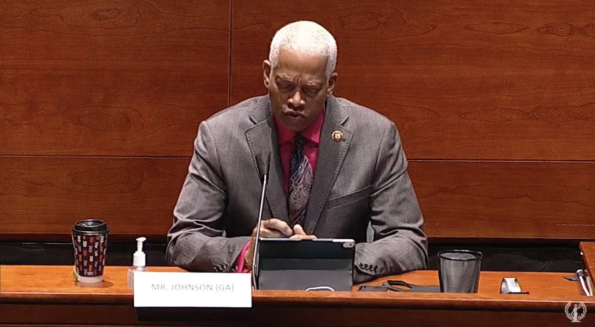Hank Johnson (D-GA). Mentions that Trump was "enraged" by California's settlement deal with 4 Big Automakers. Plotted revenge. Threatened them via tweet.Next day Elias' division was instructed to open the antitrust investigation against the automakers.Elias said yes.55/