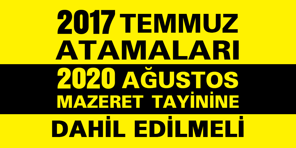 Meb2017ler ÇözümBekliyor

Sn bakanım <a href="/ziyaselcuk/">Ziya Selçuk</a>

19 temmuz 2017 de atanan
sözlşmli öğrtmnler olarak
atandık ama güvenlik soruşturması
MAĞDURU OLDUK ve geç başladık

Şimdi Ağustos mazeret tayinine dahil edilmeyerek MAĞDUR OLUYORUZ

ÇÖZÜM BEKLİYORUZ <a href="/tcmeb/">Millî Eğitim Bakanlığı</a>

<a href="/safran1958/">Mustafa SAFRAN</a> <a href="/omerinan06/">Ömer İNAN</a>