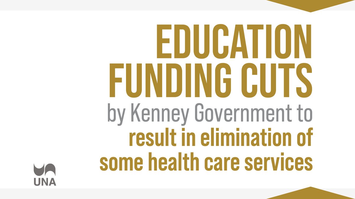 Education funding cuts by Kenney Government to result in elimination of some health care services:  https://www.una.ca/1137/education-funding-cuts-by-kenney-government-to-result-in-elimination-of-some-health-care-services  #abhealth  #ableg  #abed