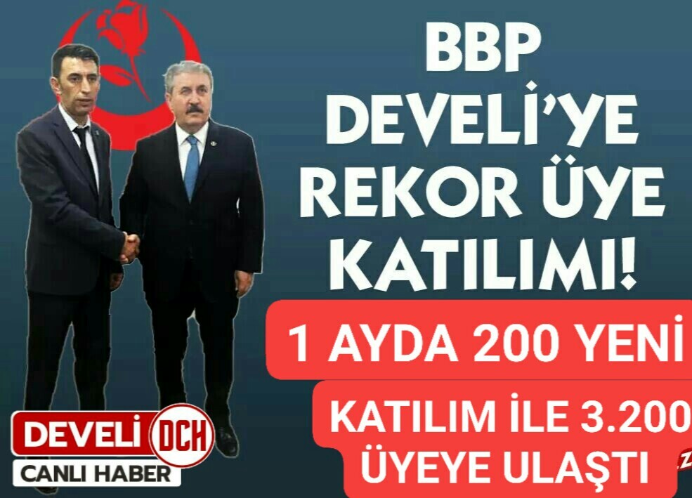 #Develi ilçe başkanımız Refik ŞAHİN ve Teşkilatını hep birlikte tebrik edelim Mİ?

Develi'de Büyük Birlik Partisi Bayrağı mutlaka dalgalanacak

<a href="/mdatGven1/">İmdat Güven</a> @KatipHulya <a href="/ssseersoy/">Şükrü ERSOY</a> <a href="/BirlikIlce/">BÜYÜK BİRLİK PARTİSİ DEVELİ İLÇE TEŞKİLATI</a> <a href="/aylancramazan/">Ramazan Aylanç</a> ve daha yazamadıklarım TEBRIKLER <a href="/Mustafa_Destici/">Mustafa Destici</a> ☝️☝️☝️👏👏