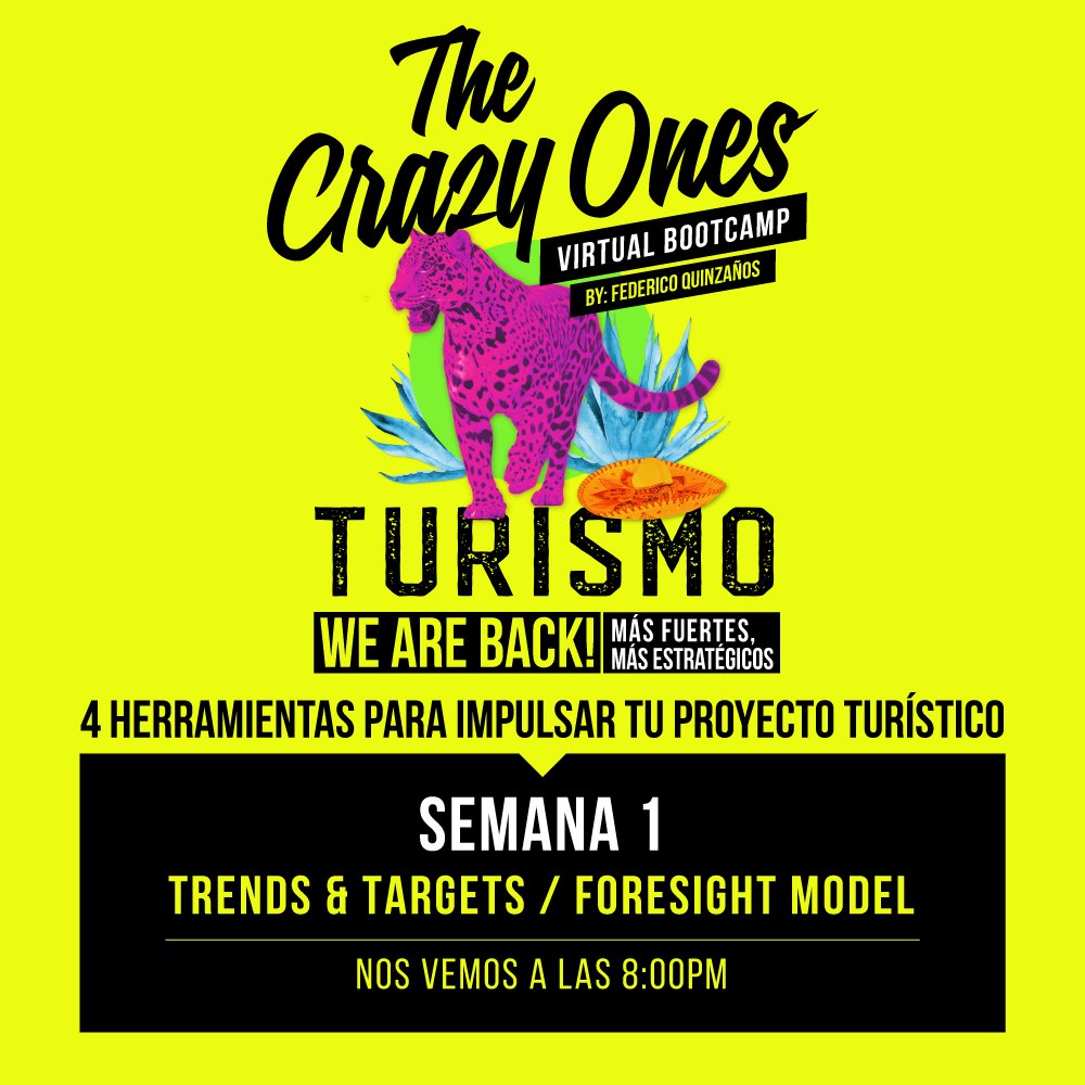 GenMMx's tweet photo. Turismo: Virtual Bootcamp by Federico Quinzaños

Webinar Zoom

Nos vemos al rato: 8:00pm 

Recuerda:
- Ser puntual 
- No poner pretextos
-Cumplir tu compromiso de asistir al taller 

#turismo #méxico #weareback #fuertes #estratégicos https://t.co/vGygEiClqt