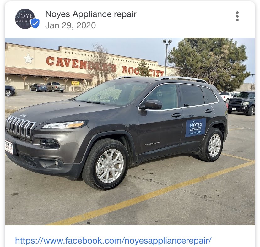 Jason believes when your Whirlpool goes south, it will dry again. Too bad he has only one star  on Google. Folks may want to avoid calling Noyes Appliance Repair and watch out for this MAGA’s magnet signed Jeep.