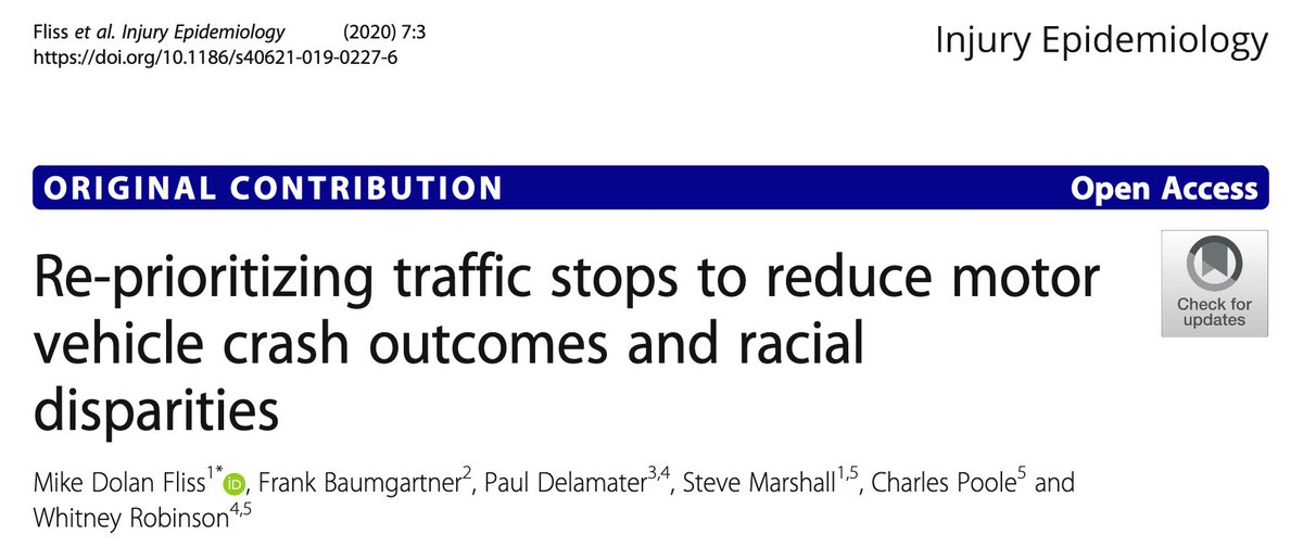 324/ By focusing traffic stops on actual moving violations rather than officer "investigatory" stops, "Both measures of Black non-Hispanic traffic stop disparities were reduced" & "All three measures of negative traffic outcomes [crashes, injuries, fatalities] were also reduced."