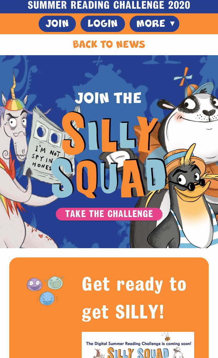 📚 The Summer Reading Challenge 2020 is here for you all to enjoy! Go to sillysquad.co.uk to sign up and begin reading with The Silly Squad. 📚