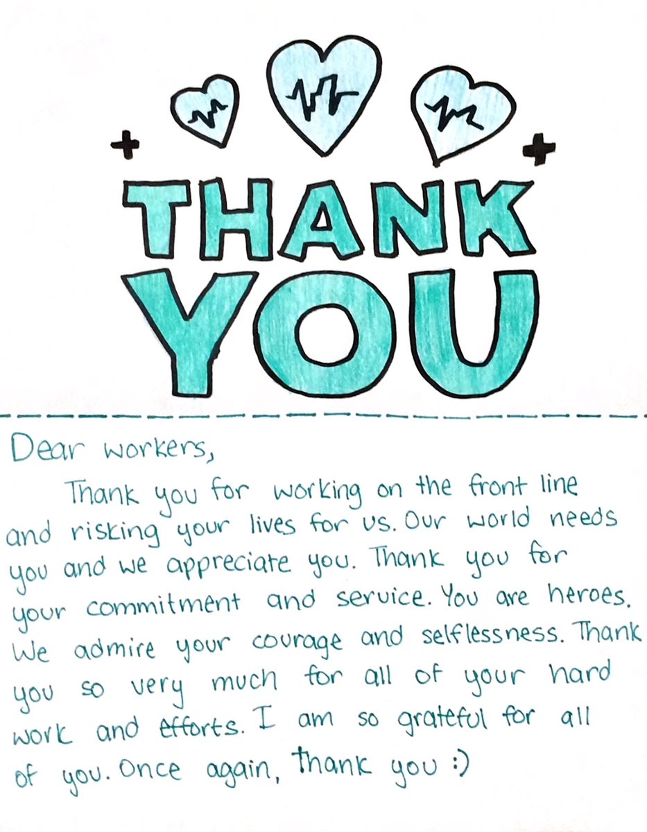 Each and every letter of thanks helps our health care heroes feel  appreciated. Download our sign here: https://t.co/Fx27BeSGAf or make your  own and send it to us at socialmedia@bsmhealth.org. #OurHeroesWearScrubs, image size:933x1200