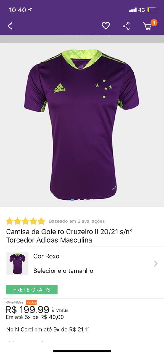 camisa cruzeiro goleiro roxa