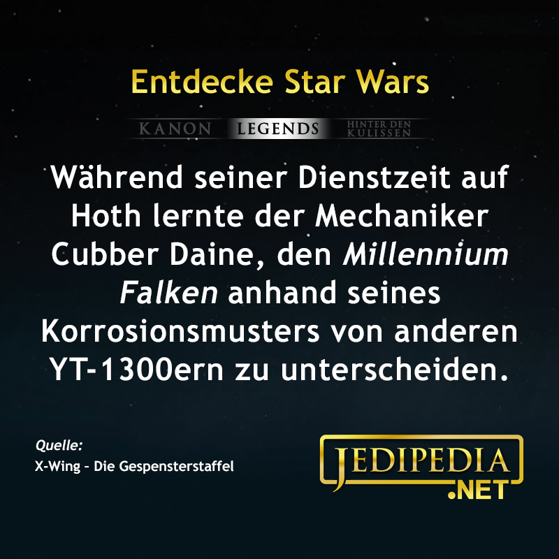jedipedia's tweet photo. Das nennt man⦠Àh⦠Charakter!
https://t.co/B0I74IMQOC
#Jedipedia #EntdeckeStarWars #StarWars #CubberDaine #MillenniumFalcon #MillenniumFalke #Hoth #Mechanic #Mechaniker #Korrosion #YT1300 #XWing #DieGespensterstaffel #WraithSquadron https://t.co/1zFahQgG0G